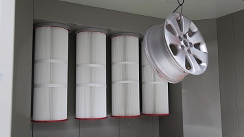 filter powder booth