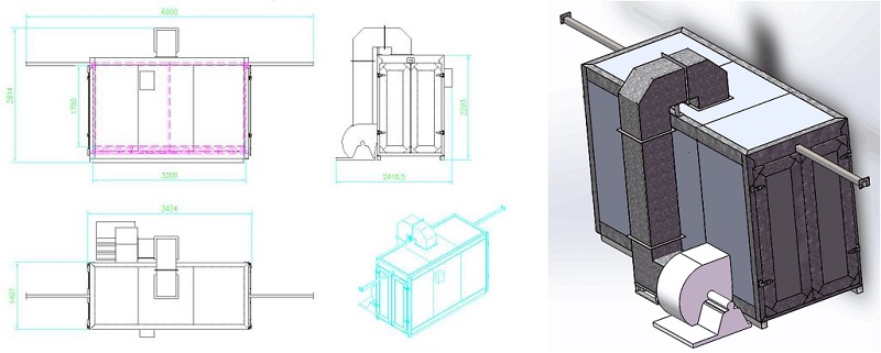 conveyor powder coating oven