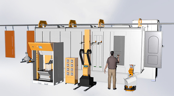 automatic powder coating system