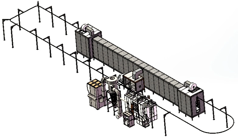 automatic powder coating line