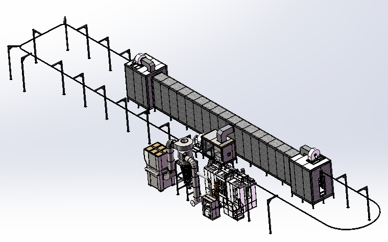 automatic powder coating line