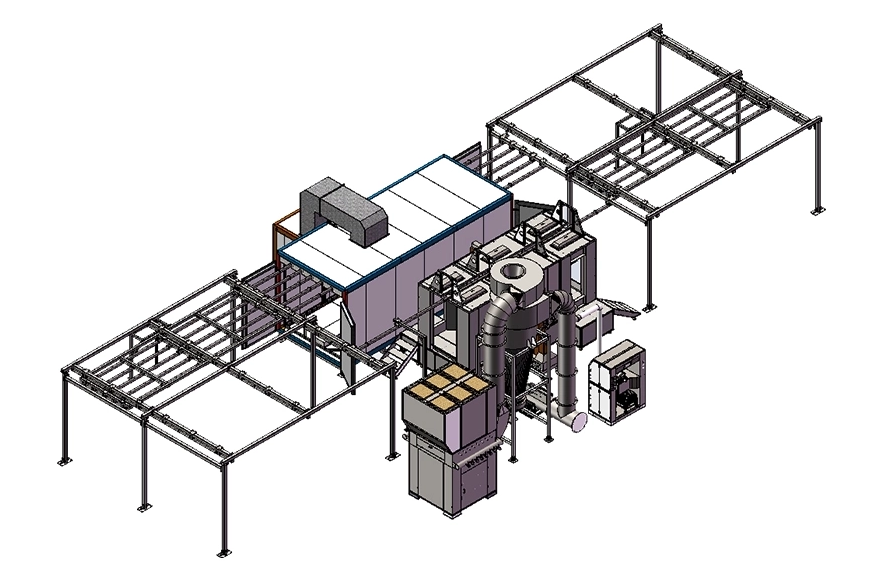 semi-automatic powder coating line