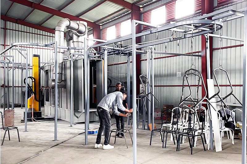 automatic powder coating booth system