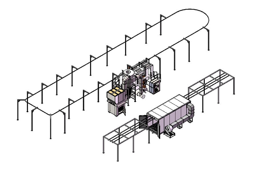 Semi-automated Powder Coating Painting Line