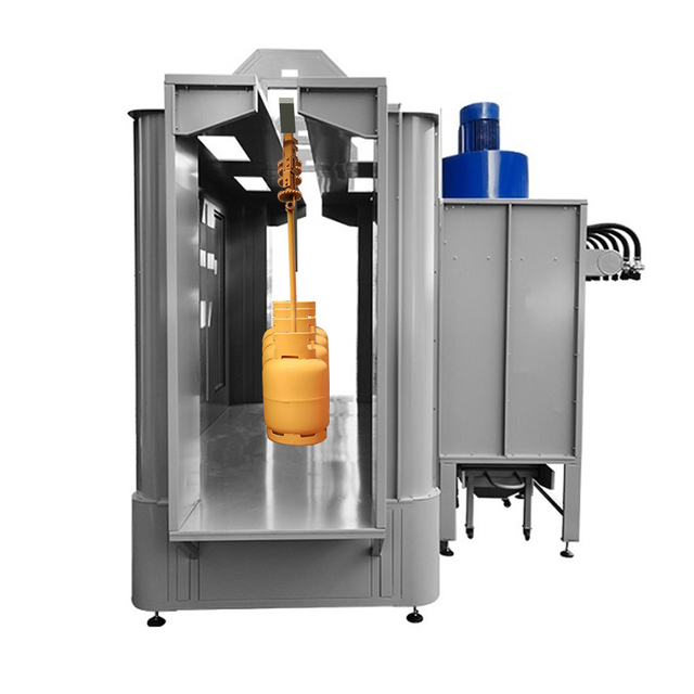 Automatic Powder Coating Booth for Cylindrical Shapes