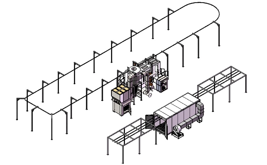 semi-automatic powder coating line