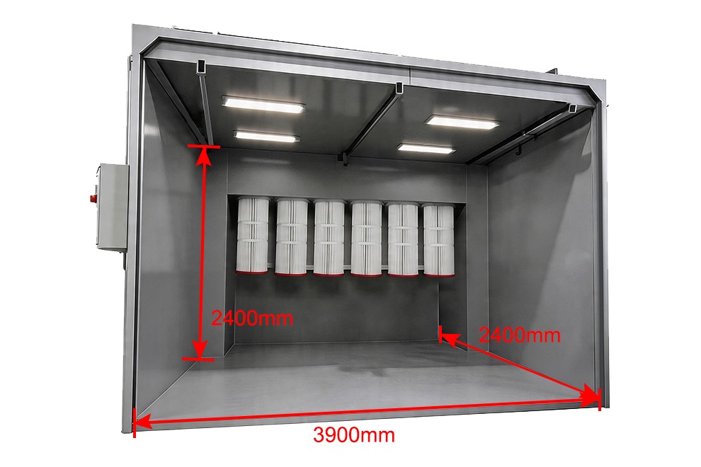 large powder coating booth